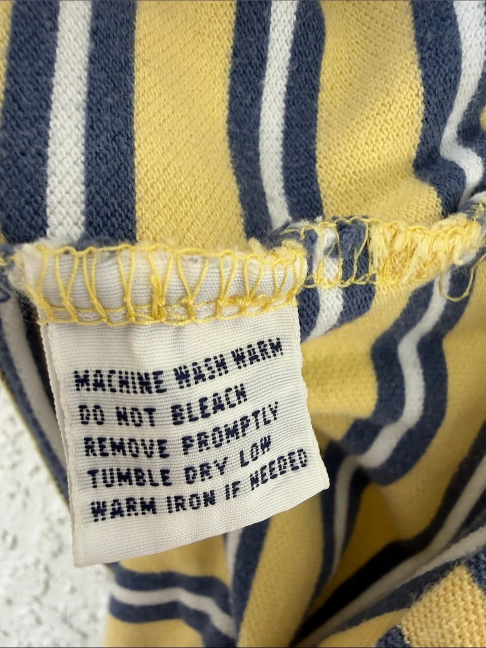 Ralph Lauren Yellow & Navy Striped Polo with Red Pony size M